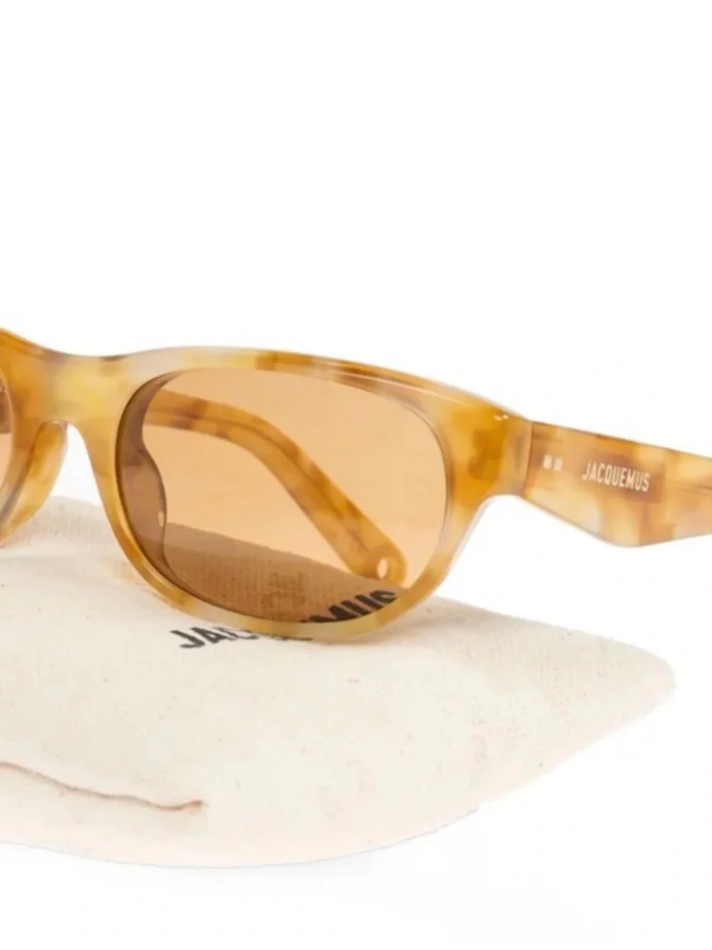 Jacquemus Honey Tortoiseshell Oval Sunglasses